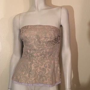 New TREE Brand $242 Brocade Strapless Top